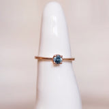 Finished: Antique Style Solitaire Ring with Sea Blue Sapphire