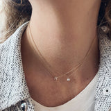 Tiny Letter Diamond Necklace