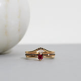 Finished: Not At All Tiny Diamond Ring with a Red Ruby