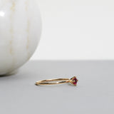 Finished: Not At All Tiny Diamond Ring with a Red Ruby