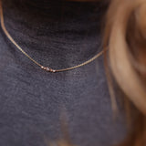 Mini Elise Necklace with Grey Salt- and Pepper Diamond, Chocolate Diamonds and Diamonds