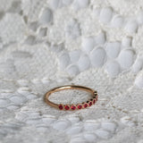 Astrid Top Covered Diamond Band - Rubies