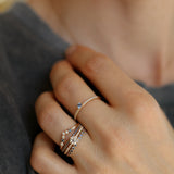 Marquise Diamond Triangle Ring - Mother's Ring 