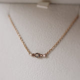 Mini Elise Necklace with Grey Salt- and Pepper Diamond, Chocolate Diamonds and Diamonds