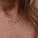 Mini Elise Necklace with Grey Salt- and Pepper Diamond, Chocolate Diamonds and Diamonds