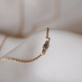 Mini Elise Necklace with Grey Salt- and Pepper Diamond, Chocolate Diamonds and Diamonds