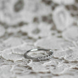 Astrid Top Covered Diamond Band in White Gold