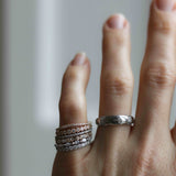 Astrid Top Covered Diamond Band in White Gold