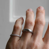 Astrid Top Covered Diamond Band in White Gold