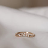 Astrid's Five Diamond Triangle Ring With Vintage Style Band