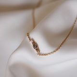 Mini Elise Necklace with Grey Salt- and Pepper Diamond, Chocolate Diamonds and Diamonds