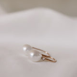 Drop Pearl Earrings with Diamonds (Pair)