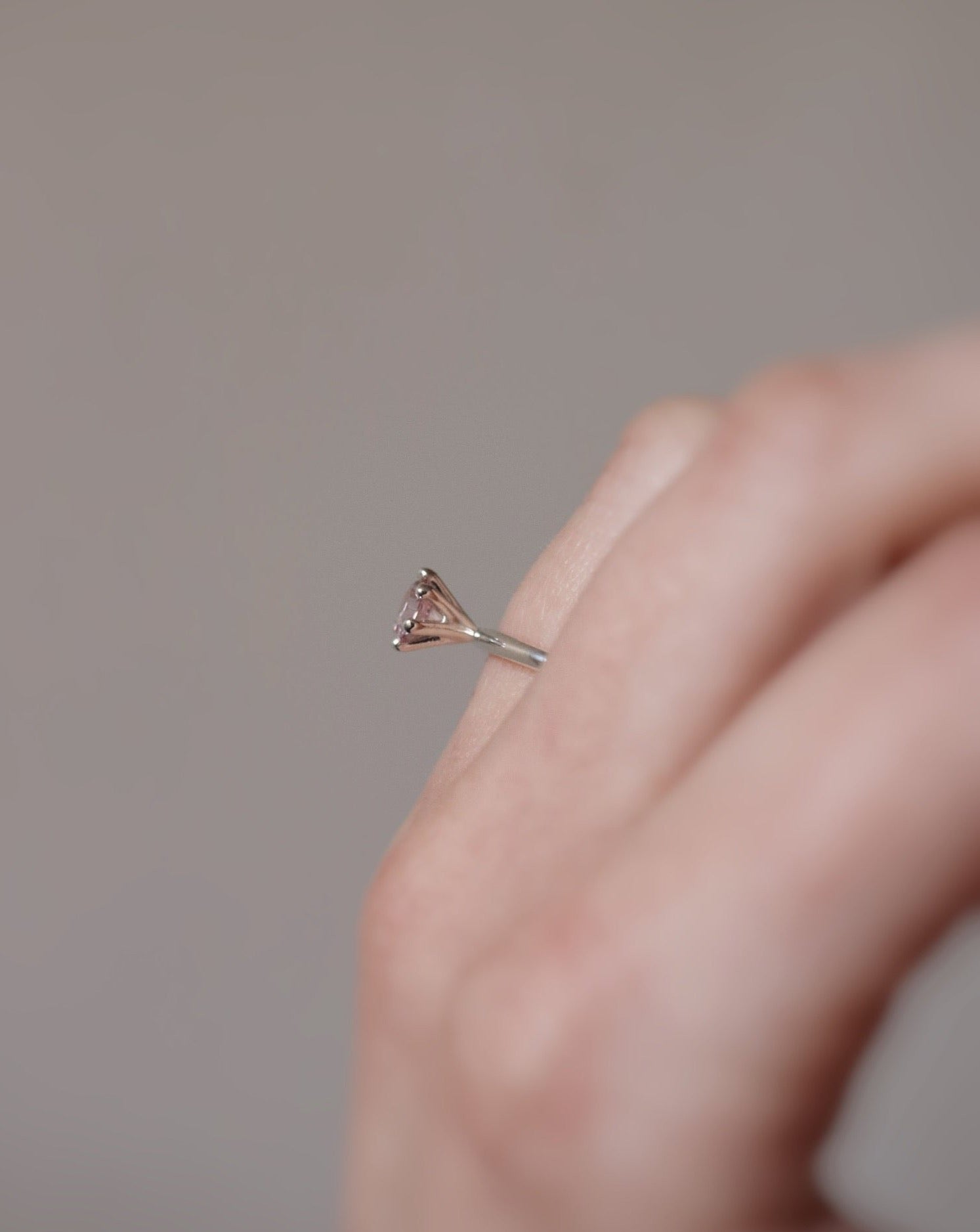High Set Solitaire Rings Finished: High-Set Solitaire Ring in Silver with A Light Pink Morganit ...