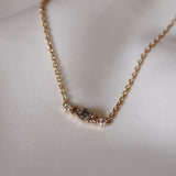 Mini Elise Necklace with Grey Salt- and Pepper Diamond, Chocolate Diamonds and Diamonds