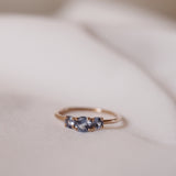 Edith Ring with Light Blue Sapphires from Sri Lanka
