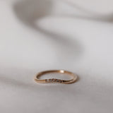 Five Dots Top Ring med Champagnediamanter