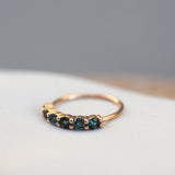 Finished: One-Of-A-Kind Mini Angel Ring with Sea Blue Tourmalines