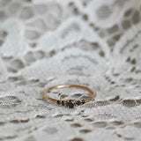 Mini Elise Ring with Black Diamonds