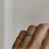 Mini Elise Ring with Black Diamonds