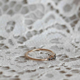 Mini Elise Ring with Black Diamonds