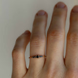Mini Elise Ring with Black Diamonds