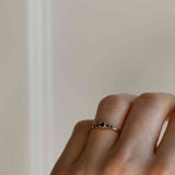 Mini Elise Ring with Black Diamonds