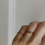 Mini Elise Ring with Black Diamonds