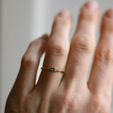 Unique! Mini Elise Ring with an Olive Green Sapphire and Chocolate Diamonds