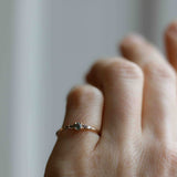 Unique! Mini Elise Ring with an Olive Green Sapphire and Chocolate Diamonds