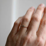 Unique! Mini Elise Ring with an Olive Green Sapphire and Chocolate Diamonds