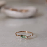 One-Of-A-Kind Cluster Ring with a Minty Apple Green Tourmaline and Brilliant Diamonds