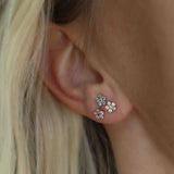 Secret Garden Flower Stud - Blueberry