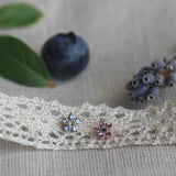Secret Garden Flower Stud - Blueberry