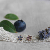 Secret Garden Flower Stud - Blueberry