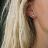 Secret Garden Flower Stud - Blueberry