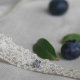 Secret Garden Flower Stud - Blueberry