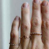 Custom Tiny Letter Ring with your choice of gemstones (and engraving inside the ring)