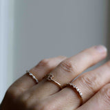 Custom Tiny Letter Ring with your choice of gemstones (and engraving inside the ring)