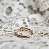 Custom Tiny Letter Ring with your choice of gemstones (and engraving inside the ring)