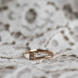 Custom Tiny Letter Ring with your choice of gemstones (and engraving inside the ring)