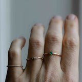 Start Bidding: Tiny Solitaire Ring med Smaragd (visningsex)