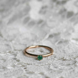 Start Bidding: Tiny Solitaire Ring med Smaragd (visningsex)