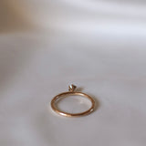 Tiny Solitaire Ring with Champagne Diamond