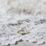 Tiny Solitaire Ring with Emerald 