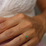 Tiny Solitaire Ring with Emerald 