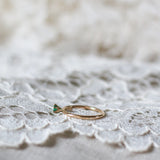 Tiny Solitaire Ring with Emerald 