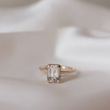 Vintage Style Solitaire Ring with White Topaz