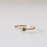 Finished: Gilda Ring with Light Green Sapphire and Diamonds