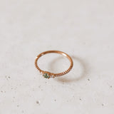 Finished: Gilda Ring with Light Green Sapphire and Diamonds