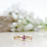 Finished: Not At All Tiny Sparkle Ring with a Squared Cushion Cut Pink Sapphire and Diamonds